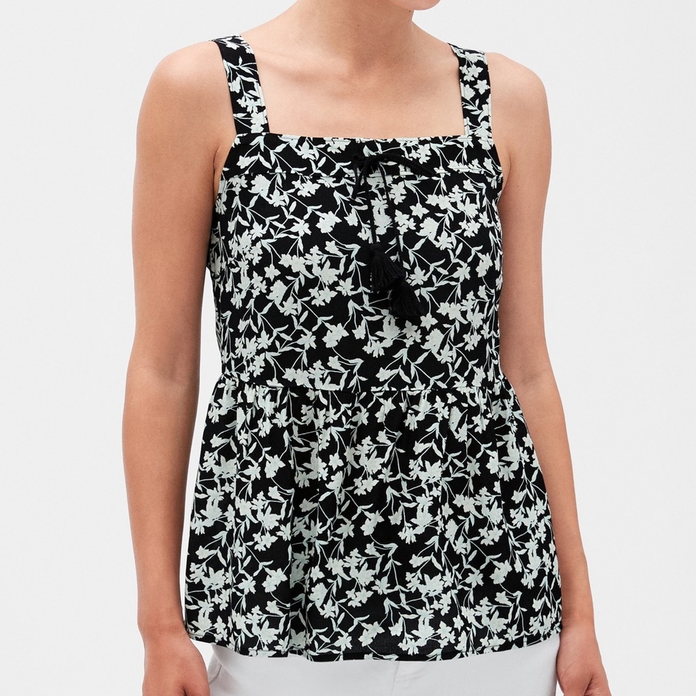 Banana Republic Floral Strappy Peplum Top